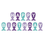 Happy Birthday Banner Mermaid Party Decoration Garland Baby Girl 1st Birthday Decor Mermaid Tail Shell Banner Baby shower Supply