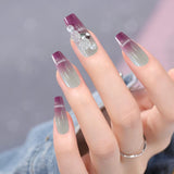 Inlaid With Small White Nail Pieces Dark Red