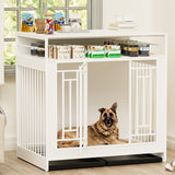 Large Dog Kennel Furniture, Wooden Kennel With Divider Size 43.3 Inch