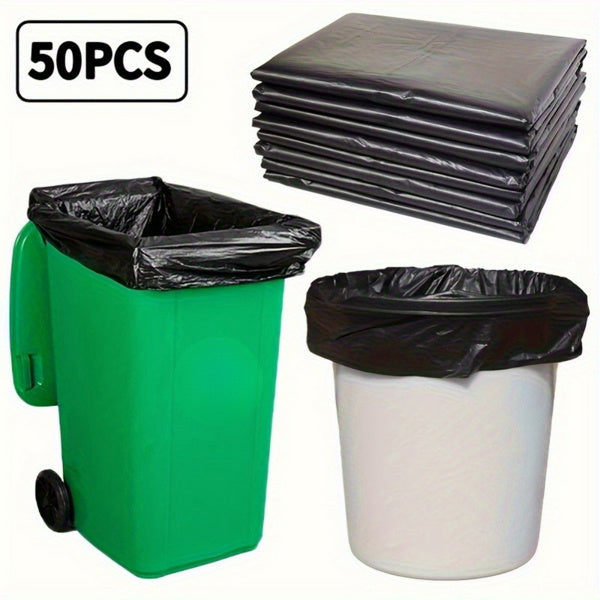 65 Gallon Heavy Duty Black Trash Bags - 1.9mm Thickness 50 Pcs,