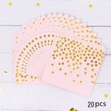 Gold dotted paper plate, Cup and Straw