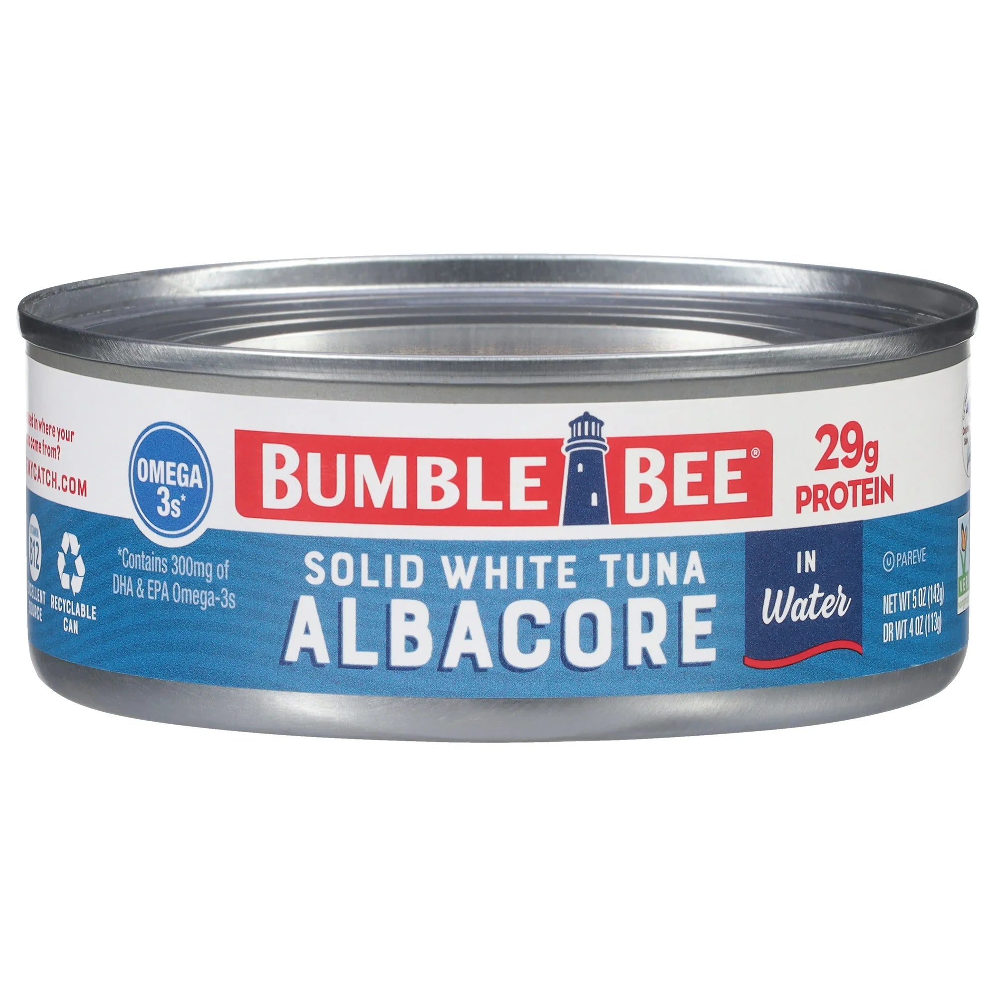 Bumble Bee Solid White Albacore Tuna in Water, 5 Ounce Can, Ready to Eat Tuna Fish, High Protein Food