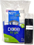 Straws and Dixie To Go Perfectouch Paper Cups and Lids Combo Pack of 26 Count, 12 ounce, Hot Beverage Cups & Lids, Assorted Designs, Disposable Paper Coffee Cups & Lids (26 Ct, 12 Ounce)