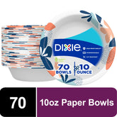 Dixie Everyday Disposable Paper Bowls, 10 oz, Multi-Color, 70 Count