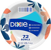 Dixie Small Paper Bowls, 10 Oz, 72 Count, Microwave-Safe