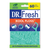 Dr. Fresh Kool Floss Waxed Dental Floss Picks in Easy Resealable Packaging, Mint, 60 Count