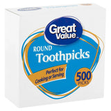 Great Value Round Toothpicks, 500 count