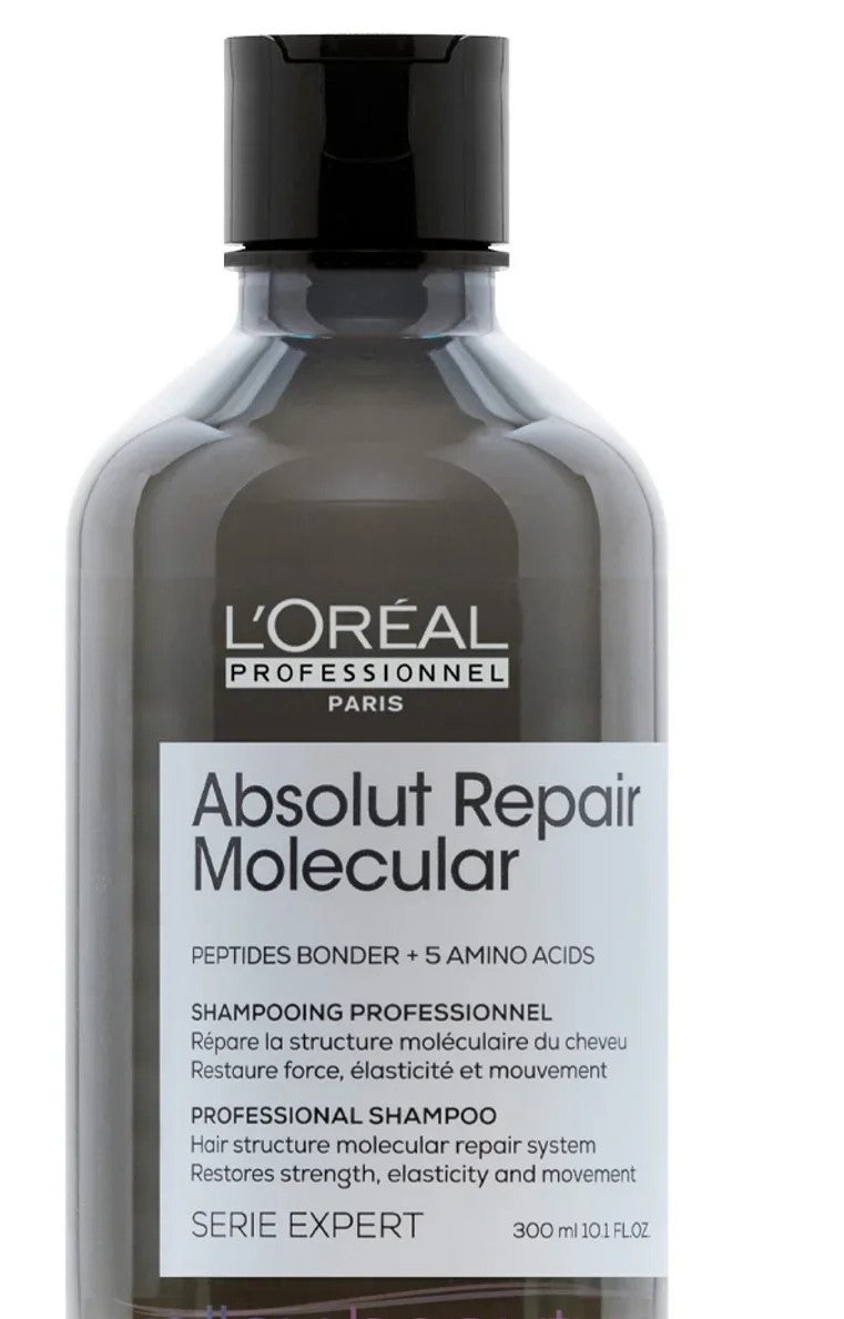 L’Oreal Absolut Repair Molecular Shampoo | Sulfate-Free Hair Structure Repair System, 10.1 fl.oz.