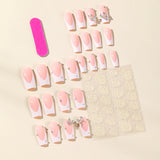 Wear Nail Finished White French Three-dimensional Butterfly Diamond