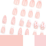 Sweet Bow Nail Flower French White Wear Nail