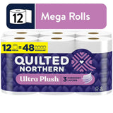 Quilted Northern Ultra Plush 3-Ply Toilet Paper, 12 Mega Rolls