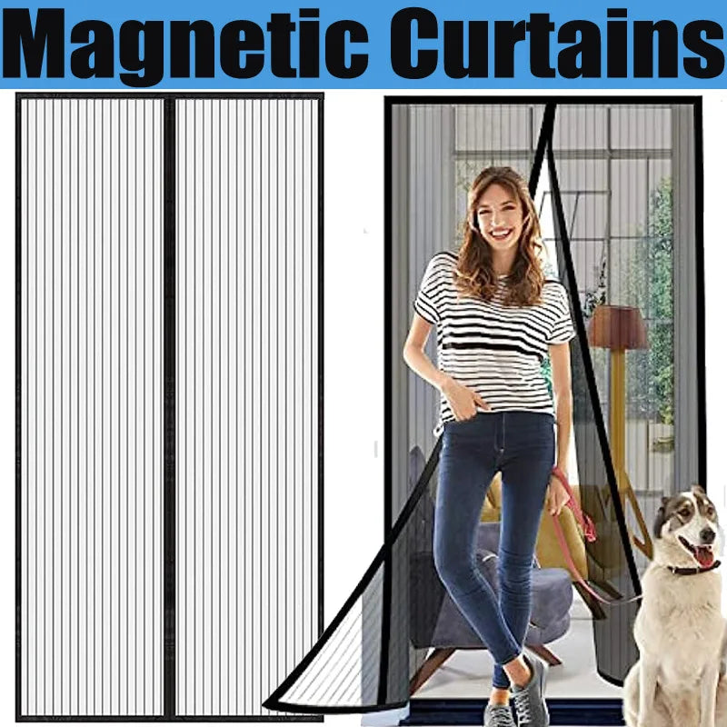 Magnetic Door Screen Custom Size Mosquito Net Curtain Fly Insect Automatic Closing Invisible Mesh For Kitchen Indoor Living Room