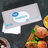 Great Value Disposable Paper Napkins, White, 250 Count