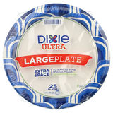 Dixie Ultra Disposable Paper Plates, 11", Multi-Color, 25 Count