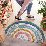 Rainbow Semicircular Silk Enclosure Mats Door Porch Entrance Door Mats Indoor Entrance Door Entrance Carpet