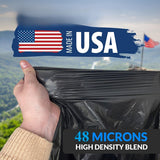 65 Gallon Heavy Duty Black Trash Bags - 1.9mm Thickness 50 Pcs,