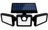 Solar Light Three Head Rotating Lighting Wall Light
