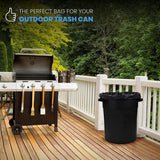 65 Gallon Heavy Duty Black Trash Bags - 1.9mm Thickness 50 Pcs,