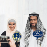 25pcs Eid Mubarak Photo Booth Props Star Moon Eid Al-Fitr Ramadan Mubarak Party Supplies