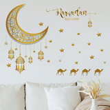 Eid Mubarak Ramadan Decor Moon Lantern Stickers Decals
