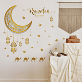 Eid Mubarak Ramadan Decor Moon Lantern Stickers Decals