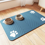 Pet Cat And Dog Eating Diatom Ooze Floor Mat
