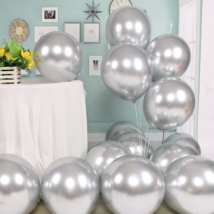 Metal Chrome Balloons Thick Latex Wedding Birthday Party Decoration Wedding Balloons Metal Balloons