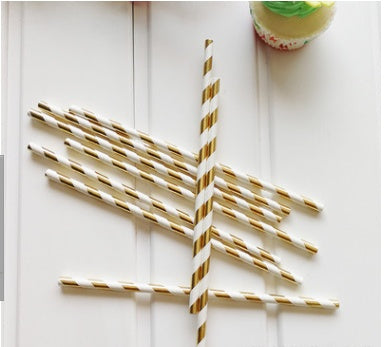 New Golden Paper Plate Cup Napkin Straw Happy Birthday Wedding Party Decor Baby Shower Disposable Tableware