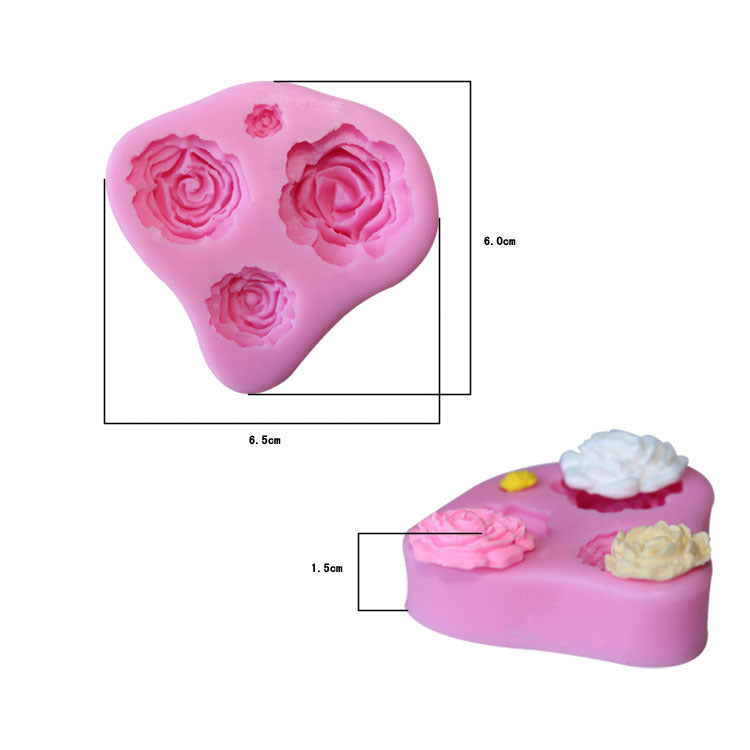 4 Four Rose Silicone Cake Moulds Chocolate  Moulds 1
