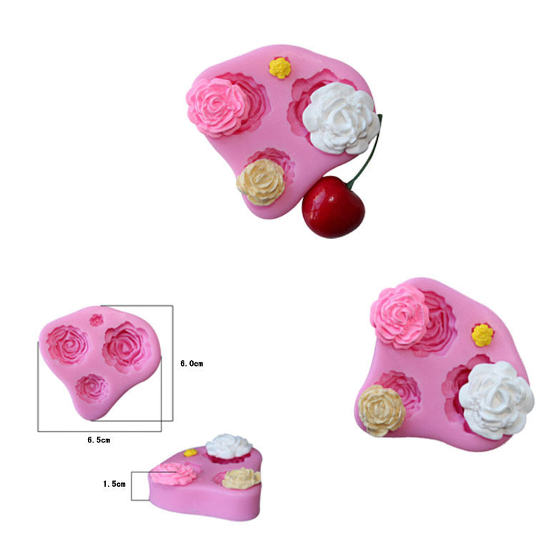 4 Four Rose Silicone Cake Moulds Chocolate  Moulds 4