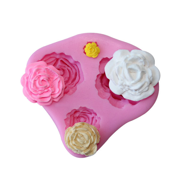 4 Four Rose Silicone Cake Moulds Chocolate  Moulds 5