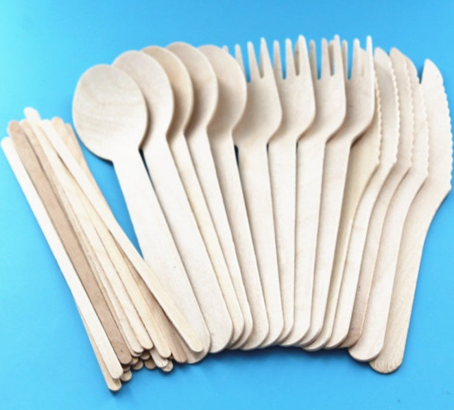 50pcs Disposable Wooden Spoons 3