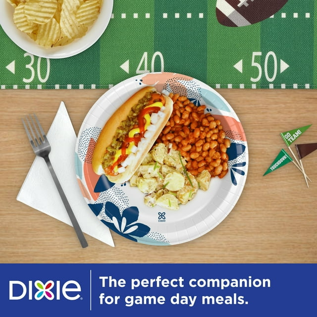 Dixie Everyday Disposable Paper Plates, 10", 50 Count