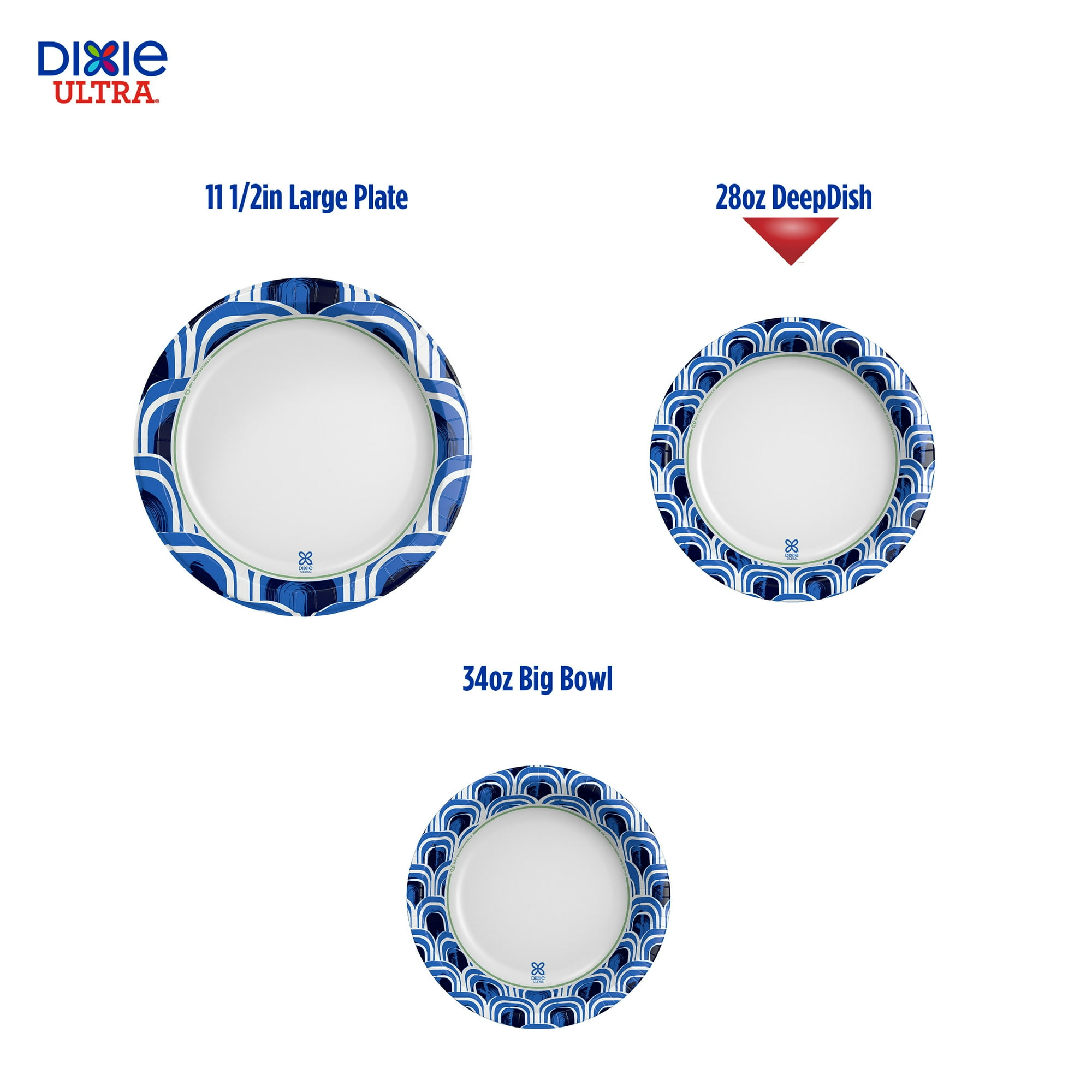 Dixie Ultra Deep Dish Disposable Paper Plates, 25 Count
