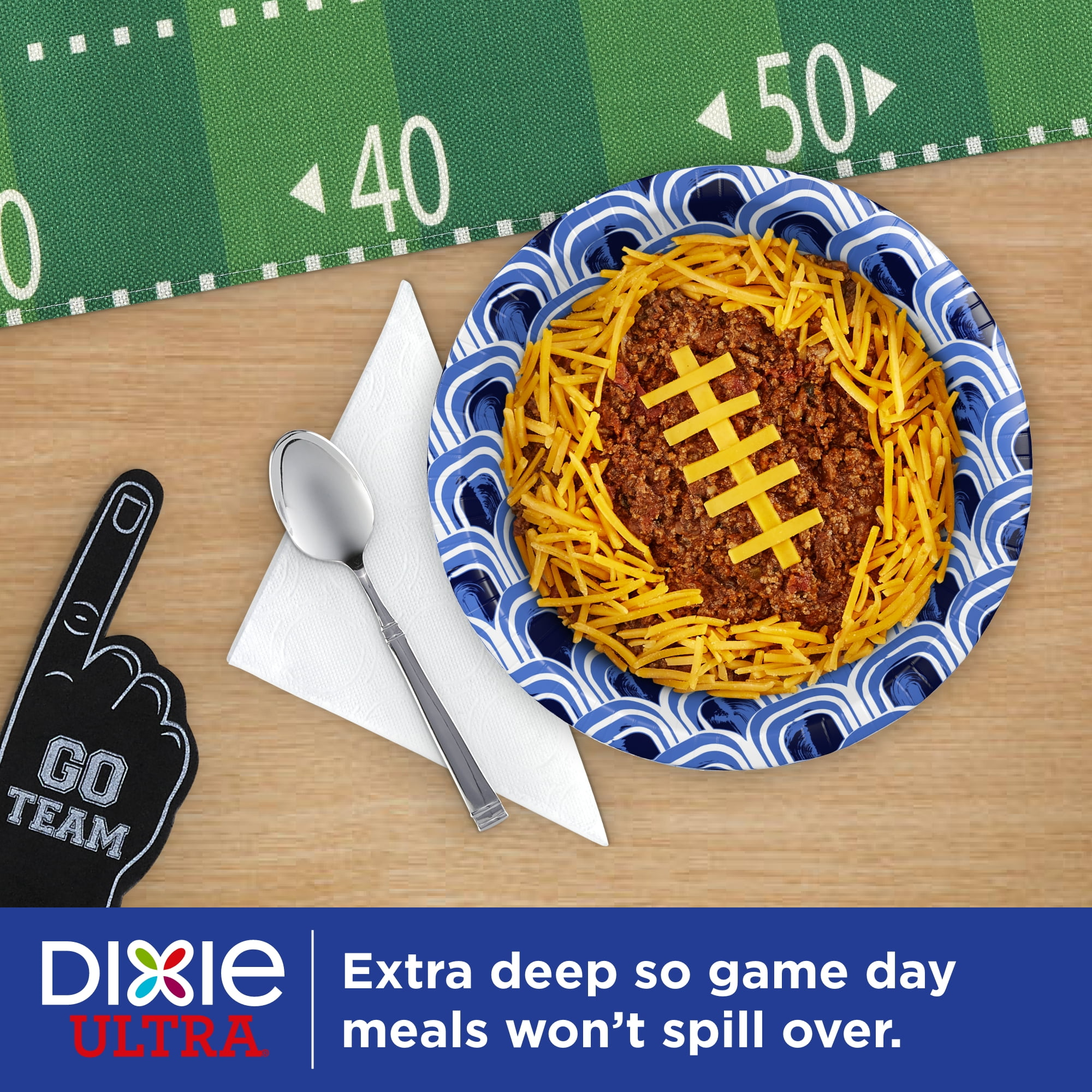 Dixie Ultra Deep Dish Disposable Paper Plates, 28 oz, Multi-Color.