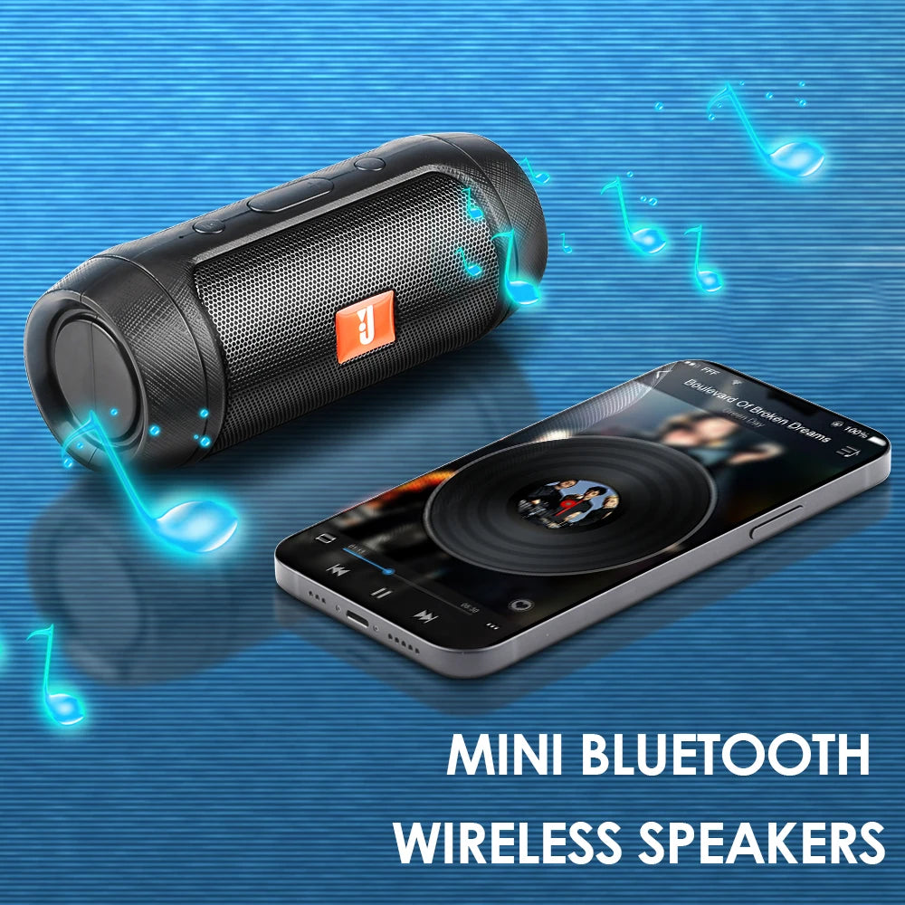 Waterproof Portable Speaker Mini Bluetooth Music Bass Speaker Subwoofer Outdoor Wireless Loudspeaker Sound Bar FM Radio TF Card