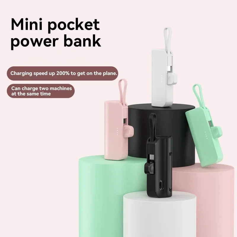 30000mAh Mini Portable Type-c 2-in-1 Fast Charging With Stand Pocket Power Bank Compatible with Iphone Andriod External Battery