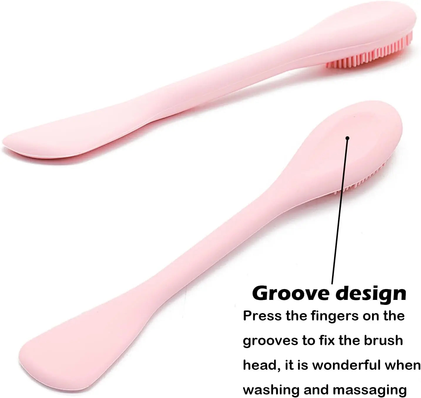 Facial Cleansing Brush, 2 in 1 Silicone Face Mask Brush & Face Scrubber, For Exfoliating, Massaging, Remove Blackheads, Makeup S